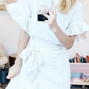 Socialite white wrap dress size large